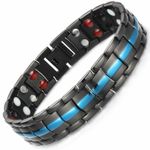 Titanium Black and Blue Magnetic Bracelet For Men or Women | Arthritis Pains |