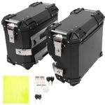 Motorcycle Saddle Box Aluminium Alloy Side Storage Case 38L+35L R Exhaust pipe