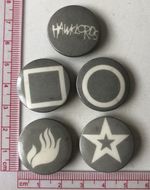 5 Vintage Hawkwind Hawklords Psi Power Pin Badge Space Rock Better Badges