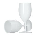 6 x White Wine Glasses 250ml Reusable Plastic Washable Glossy Hen Bridal BBQ