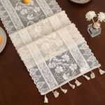 Lace Table Runner Vintage Table Cloth Table Cover With Tassel Home Table Decor