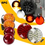 FOR LAND ROVER DEFENDER REAR LED FOG REVERSE TAIL STOP INDICATOR LIGHT 73mm+95mm