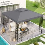 3 x 3 m Garden Replacement Gazebo Canopy Roof Top 2-Tier Tent Cover Spare Part