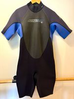 O'Neill Reactor Men's Shortie Wetsuit XL Black Grey Blue Exc cond. Zip sound.