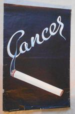 ORIGINAL VERY EARLY ANTI SMOKING POSTER PRINTED 1958. approx 30 x 20 inches