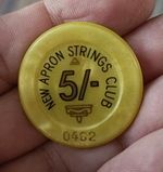 Vintage Casino 5/-  Chips /Jetons Tokens - New Apron Strings Club London