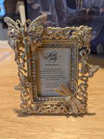Kirks Folly Signed Photo Frame Dragonfly Butterfly Gold Tone 