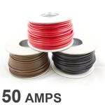 30M Roll *50 AMP Rated* 6mm2 Thin Wall Single Core Cable - Car Wire Alternator