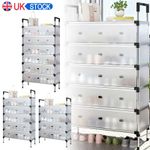 5/6/7 Tier Large Cabinet Storage Organiser Shoes Rack Stand Holder Dustproof  UK