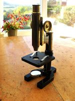 Antique Watson School Microscope Serial No 15508 with Selection of Slides