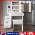 Dressing Table With Drawers Mirror Stool Set Makeup Desk Vanity Table Bedroom