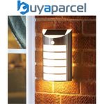 Smart Garden Motion Sensor PIR Security Silver Chrome Wall Welcome Solar Light
