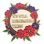 Purple Flower Pin Badge Poppy Day Memorial Brooch