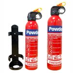 FireShield Mini ABC Powder Aerosol Fire Extinguisher Small Bracket 600g 850g