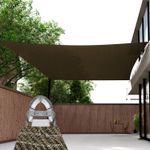 20-29 Ft Shade Sail w/ Steel Wire Rectangle Sun Canopy Pool Shelter Cover Brown