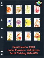 $44.70 Scott Value  - 2003 SAINT HELENA Flowers definitives Nature MNH NH UMM