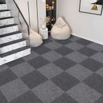 20/40/80PCS Premium Carpet Tiles Box Heavy Duty Commercial Office Flooring Grey