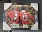 Cole & Yorke Dual Signed Framed Man Utd Photo | Superstar Speakers COA
