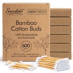 600 Bamboo Cotton Buds Wooden ECO Friendly Makeup Ear Swabs Biodegradable Vegan