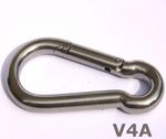 Snap hook stainless steel V4A fire brigade carabiner 5x50 - 11x120