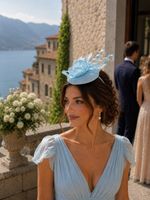 Light blue bow knot Fascinator for Wedding Day Races Wedding Brand New