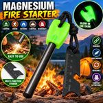 FLINT STEEL MAGNESIUM FERRO ROD SURVIVAL FIRE STARTER LIGHTER Bushcraft SAS EDC