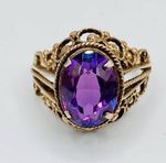 Soviet Ring Silver 875 Blue Corundum Women's Jewelry 11.5