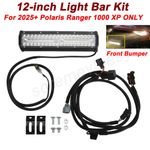 12 inch Front Bumper Light Bar Kit Plug & Play For 2025+ Polaris Ranger 1000 XP