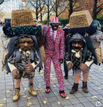 TRAVELLING TWINS BESPOKE ADULT PUPPET COSTUMES STREET THEATRE PORTSMOUTH BGT