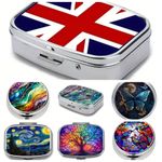 Metal Pill / Trinket Boxes Tree Union Jack Butterfly Birds Art Gift