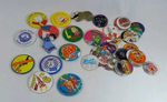 Vintage Pin 13 Badges Rupert Postman Pat Turtles POG Milk Caps Collectable