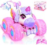 Remote Control Cars for Girls - Unicorn Gifts for Girls Age 3+, RC Stunt Car wi