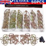 50Pcs Linch Pin Assorted 4.5mm 6mm 8mm 11mm Shaft Lynch Trailer Tractor Tool UK