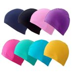 Swimming Cap Long Hair Elastic Nylon Ear Guard Pool Swim Hat Unisex UK