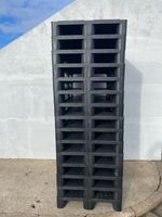 6 x Black Plastic Euro Pallets 1200 x 800 x 160mm - B Grade
