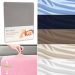 Jersey Stretch Fitted Sheet 100% Pure Cotton Extra Deep 40cm 16" Soft Easy Care