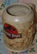 Jurassic Park 3D Embossed Jumbo Stein Mug Cup Universal Studios T-Rex Dinosaur