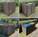 Wheelie Bin Screens Single Double Triple Garden Stores Willow Rattan Screening