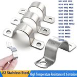 M8-M200 304 Stainless Steel Tube Clip Plumbing Pipe Saddle U Strap Clamp Bracket