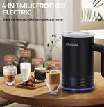 Panana Electric Milk Frother, 4 in 1 Milk Steamer Automatic Hot & Cold Frother