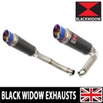 CBF 1000 2006-2011 Twin Exhaust Silencers 230mm GP Round Blue Tip Carbon CL23R