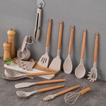33Pcs Silicone Kitchen Utensils Set Non Stick Cooking Spatula Spoon Turner Rack