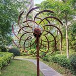 Solar Wind Spinners Outdoor Metal Wind Spinner with LED Lighting Solar #0413