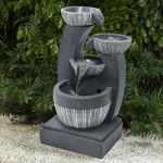Electric Cascading Decor Fountain Outdoor Garden Water Feature LED Pump Statues