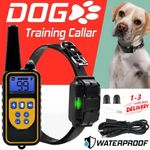 800M Electric Dog Pet Training Collar Waterproof Electric Shock Anti Bark Remote