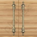 18" Brass Antique Finish Main Door Handle - Pull Push Home Hotel Decor Pack of 2