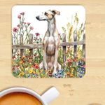 Whippet Dog Coaster, Watercolour Print,  Gift, Present