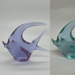 Holmegaard Neodymium Colour Changing Glass Angel Fish. Excellent Condition