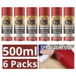 6X SAAO Adhesive Glue Spray Extra Strong For Carpet Tile Craft Fabric Card 500ml