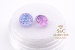 Blue-White & Pink Iridescence Firework Cut Colour Shift Round Loose Gems - 6mm